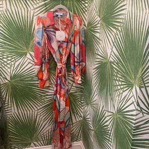 ALEXIS Mixed Floral Long Robe Dress